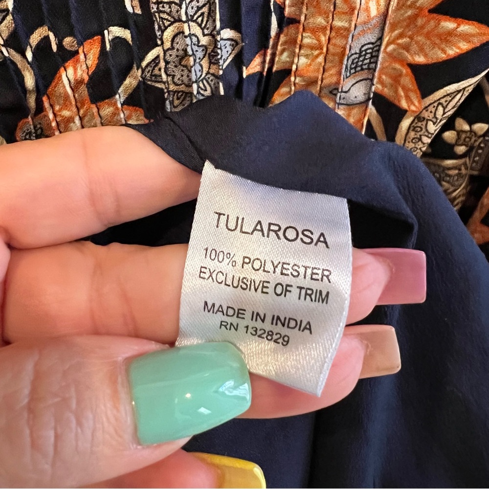 Tularosa Audrey Dress, Navy, Floral, Bell sleeves - Picture 5 of 15